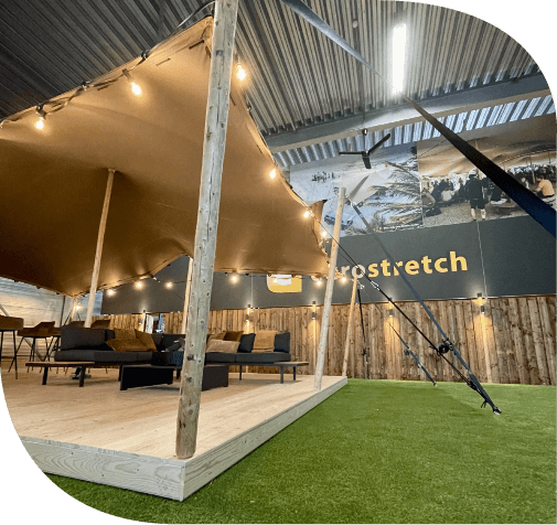 View our stretch tents in the showroom.