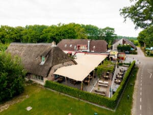 Bovenaanzicht stretchtent horeca